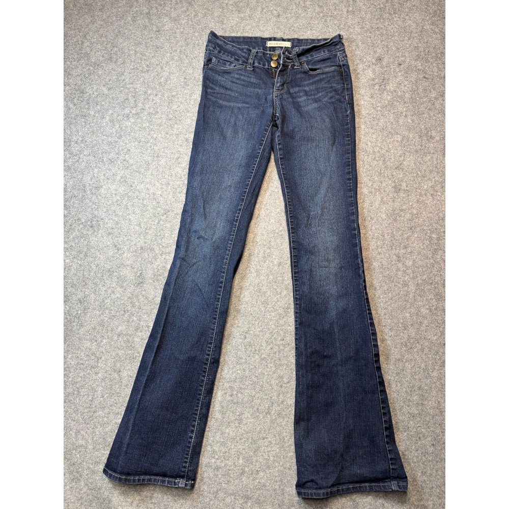 Bullhead Black Bootcut Jeans Womens 26x31 Blue Denim Cotton Low Rise Distressed